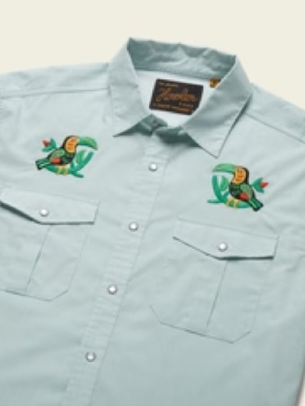 Howler Bros Gaucho Snapshirt Seafoam Microstripe : Two-cans (L)